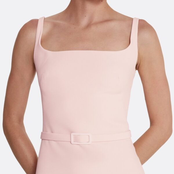 Safiyaa Kristena Long Dress in Pale Pink - Safiyaa Dresses - Heavy Crepe Cape Gown - Shop at Coveti