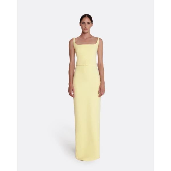 Safiyaa Kristena Long Dress in Pale Yellow, view 2