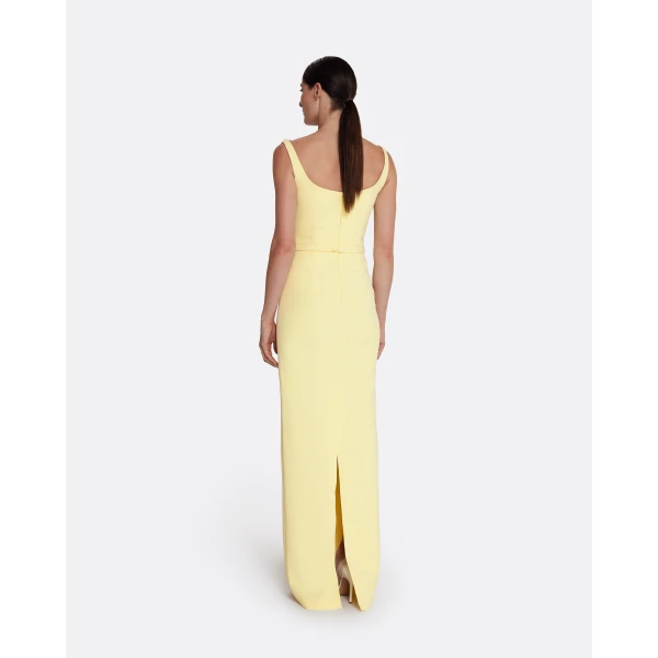 Safiyaa Kristena Long Dress in Pale Yellow, view 3