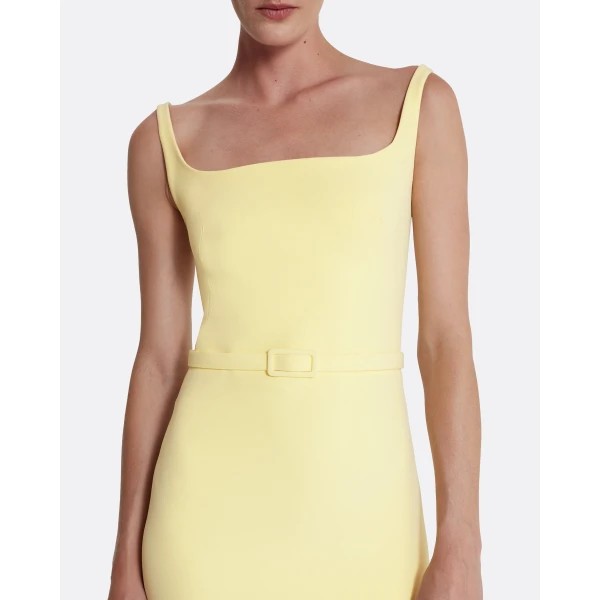 Safiyaa Kristena Long Dress in Pale Yellow, view 4
