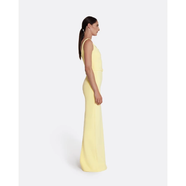 Safiyaa Kristena Long Dress in Pale Yellow, view 5