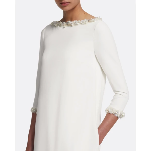 Safiyaa Lanai Long Dress in Ivory with Crystal, view 4