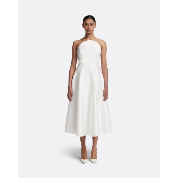 Safiyaa Lory Midi Dress in Porcelain, view 2