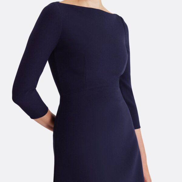 Safiyaa Luciana Midi Dress in Azurite - Safiyaa Dresses - Heavy Crepe Cape Gown - Shop at Coveti