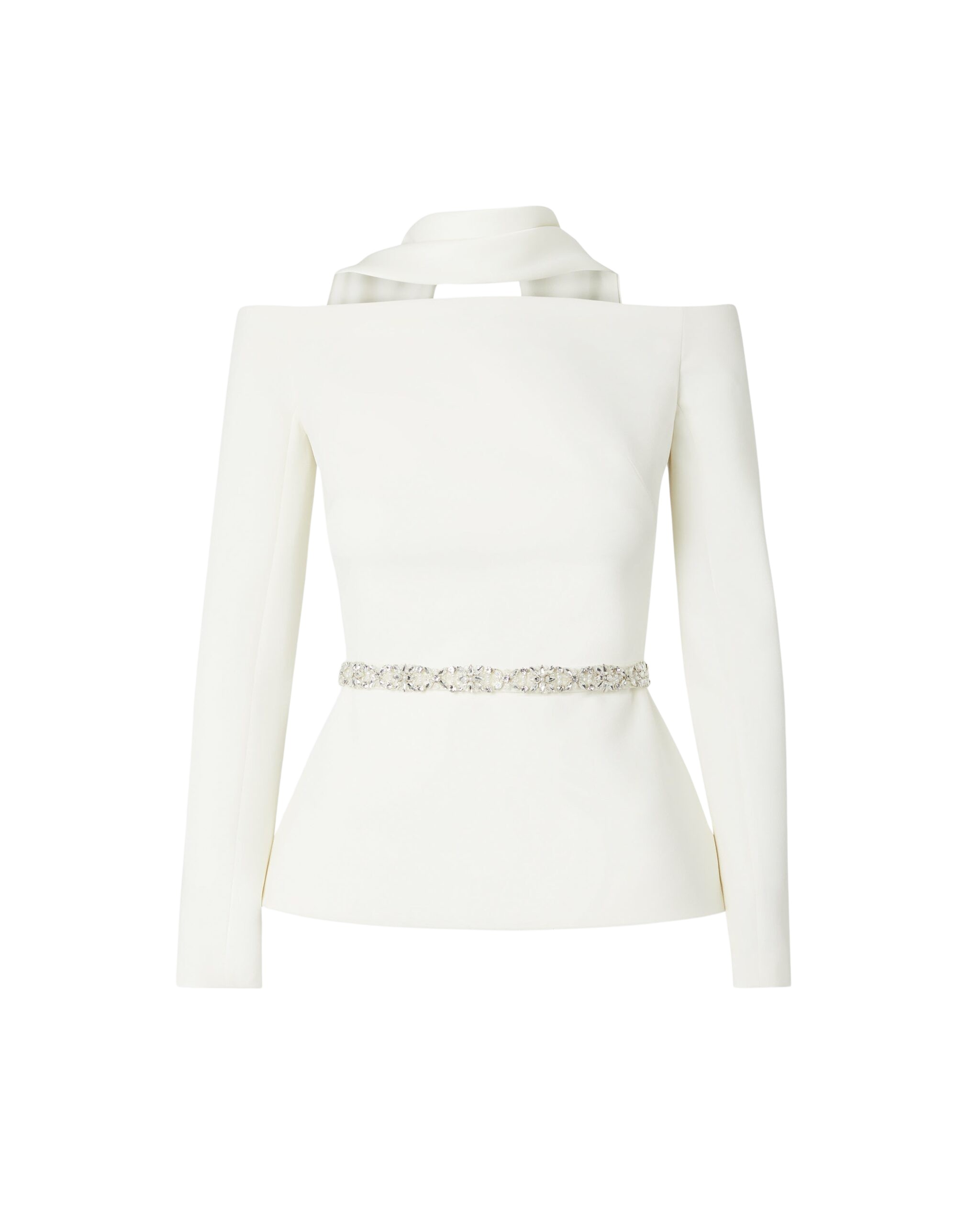 Safiyaa-Lucile-Ivory-Top-With-Embroidered-Belt-Coveti-scaled48298_nobg Safiyaa Lucile Ivory Top With Embroidered Belt - Safiyaa Tops - Heavy Crepe Cape Gown - Shop at Coveti