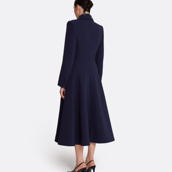 Safiyaa Lucilla Jacket in Azurite with Multi-blues - Safiyaa Jackets - Heavy Crepe Cape Gown - Shop at Coveti