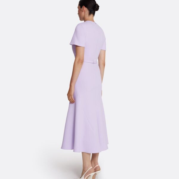 Safiyaa Luisa Midi Dress in Verbena - Safiyaa Dresses - Heavy Crepe Cape Gown - Shop at Coveti