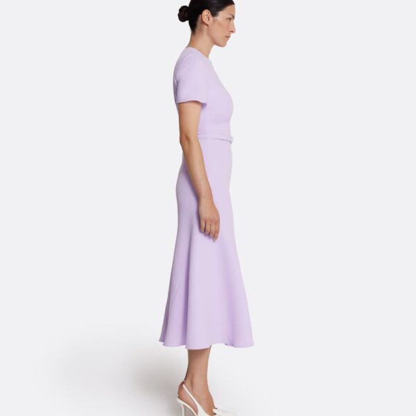 Safiyaa Luisa Midi Dress in Verbena - Safiyaa Dresses - Heavy Crepe Cape Gown - Shop at Coveti