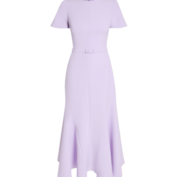Safiyaa Luisa Midi Dress in Verbena - Safiyaa Dresses - Heavy Crepe Cape Gown - Shop at Coveti