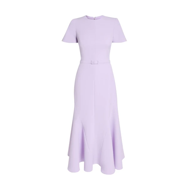 Safiyaa Luisa Midi Dress in Verbena - Safiyaa Dresses - Heavy Crepe Cape Gown - Shop at Coveti