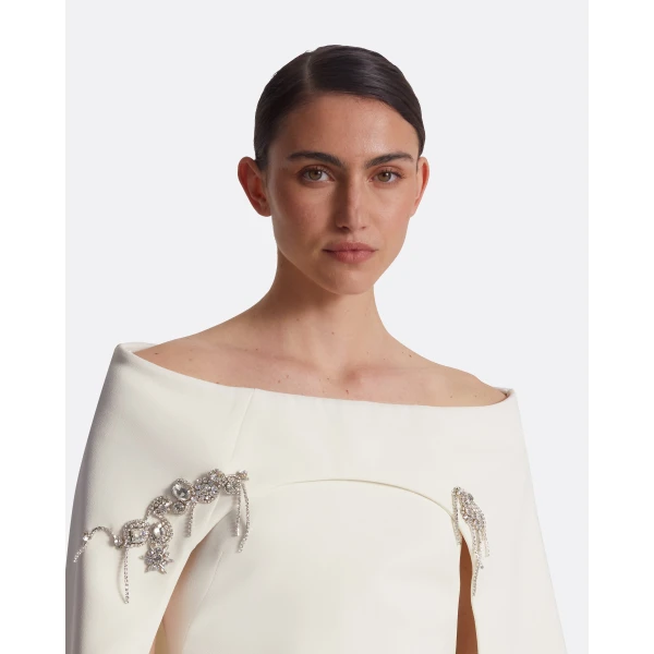Safiyaa Manorel Ivory Broken Jewellery Embroidered Harness & Rowan Dress, view 4