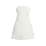 Safiyaa Manorel Ivory Harness & Rowan Fern Embroidered Dress - Safiyaa Dresses - Heavy Crepe Cape Gown - Shop at Coveti