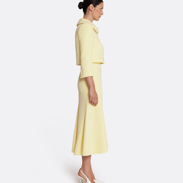 Safiyaa Marialuisa Skirt in Pale Yellow - Safiyaa Skirts - Heavy Crepe Cape Gown - Shop at Coveti