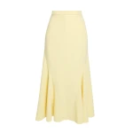 Safiyaa Marialuisa Skirt in Pale Yellow - Safiyaa Skirts - Heavy Crepe Cape Gown - Shop at Coveti