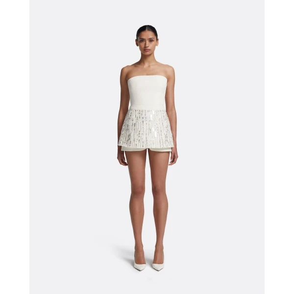 Safiyaa Matilda Skirt in Ivory with Crystal Embellishment, view 2