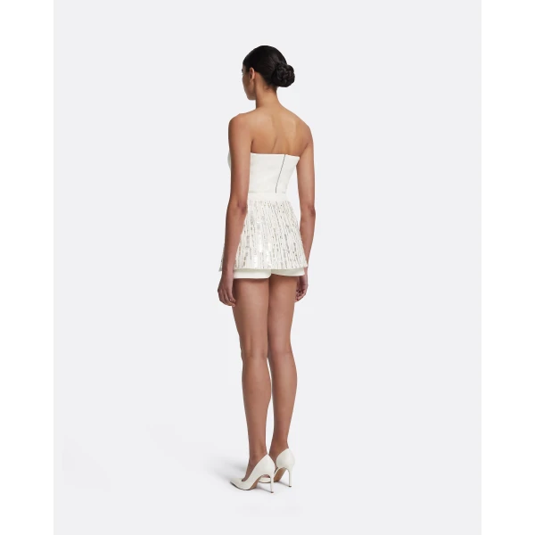 Safiyaa Matilda Skirt in Ivory with Crystal Embellishment, view 3