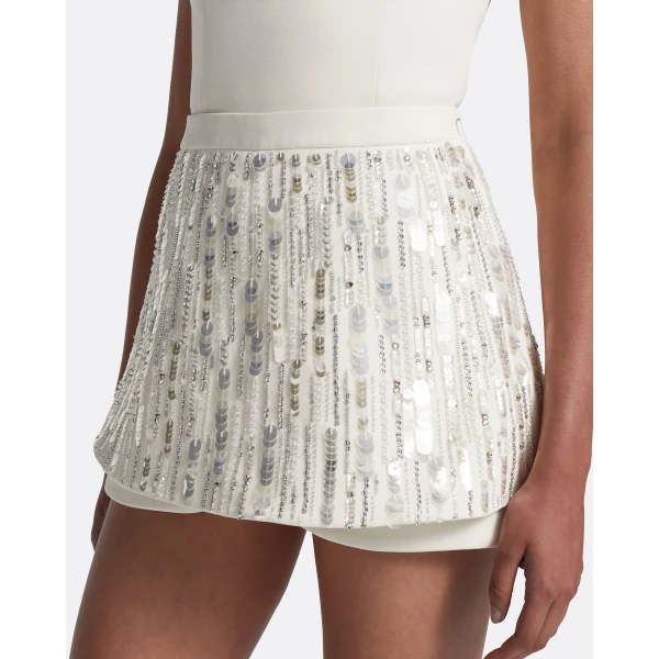 Safiyaa Matilda Skirt in Ivory with Crystal Embellishment, view 4