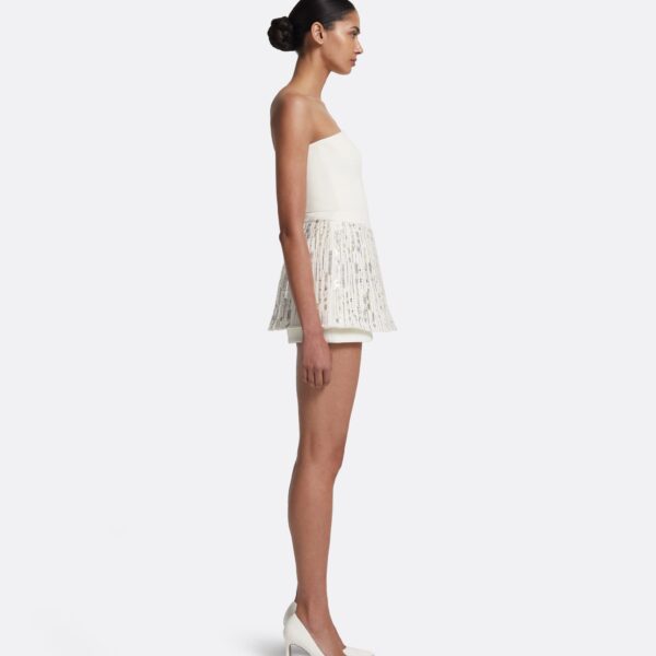 Safiyaa Matilda Skirt in Ivory with Crystal Embellishment - Safiyaa Skirts - Heavy Crepe Cape Gown - Shop at Coveti