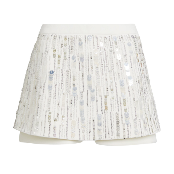 Safiyaa Matilda Skirt in Ivory with Crystal Embellishment - Safiyaa Skirts - Heavy Crepe Cape Gown - Shop at Coveti