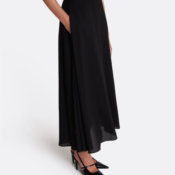 Safiyaa Miwa Skirt in Black - Safiyaa Skirts - Heavy Crepe Cape Gown - Shop at Coveti