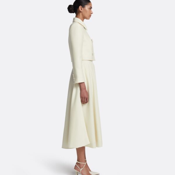 Safiyaa Miwa Skirt in Eggshell - Safiyaa Skirts - Heavy Crepe Cape Gown - Shop at Coveti