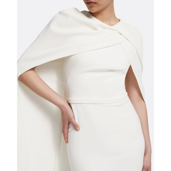 Safiyaa Oria Midi Dress in Ivory, view 4