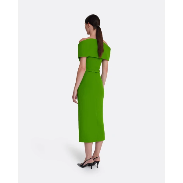 Safiyaa Raffaella Midi Dress in Verdant Green, view 3