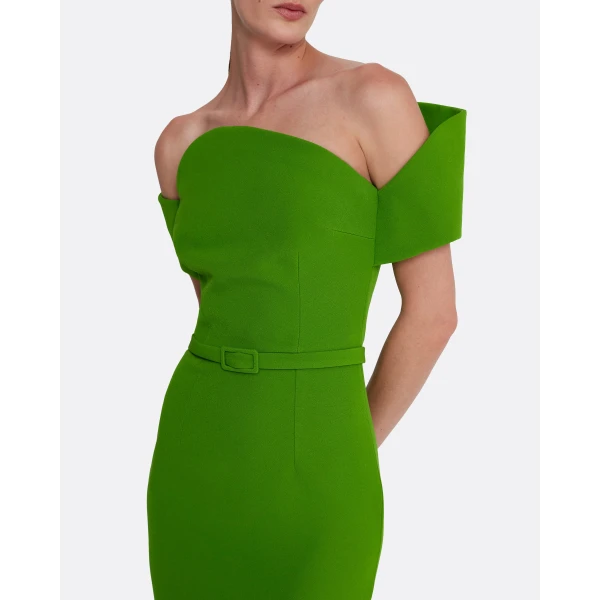Safiyaa Raffaella Midi Dress in Verdant Green, view 4