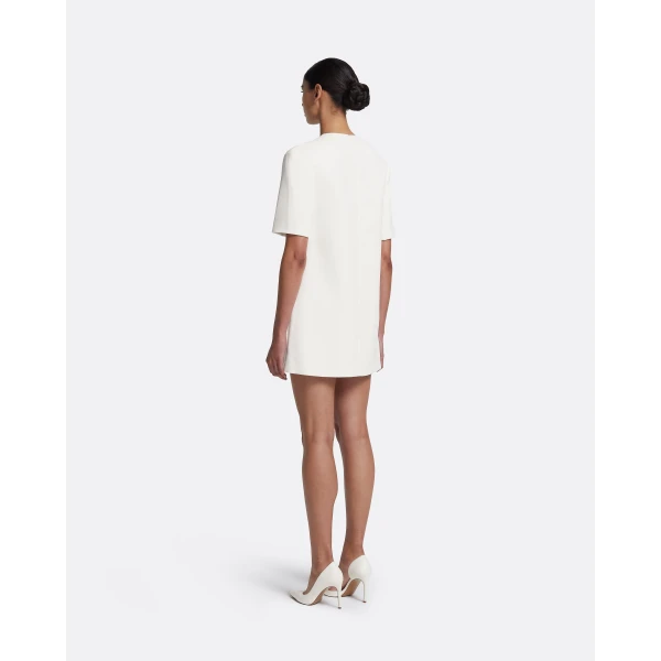 Safiyaa Ripley Short Dress in Ivory with Pearl, view 3