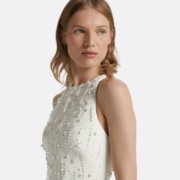 Safiyaa Rosmand Ivory Short Dress - Safiyaa Dresses - Heavy Crepe Cape Gown - Shop at Coveti