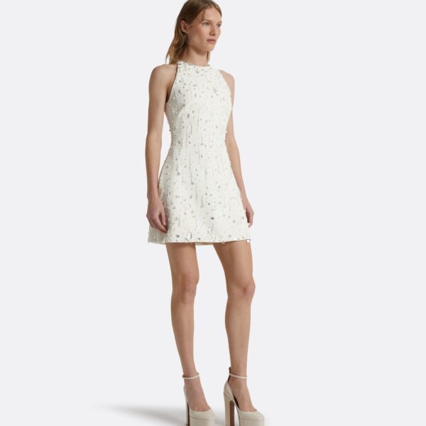 Safiyaa Rosmand Ivory Short Dress - Safiyaa Dresses - Heavy Crepe Cape Gown - Shop at Coveti