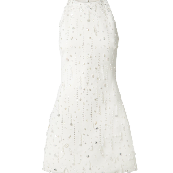 Safiyaa Rosmand Ivory Short Dress - Safiyaa Dresses - Heavy Crepe Cape Gown - Shop at Coveti