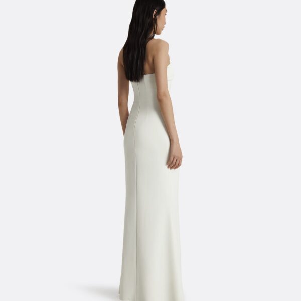 Safiyaa Soshin Ivory Strapless Dress - Safiyaa Dresses - Heavy Crepe Cape Gown - Shop at Coveti