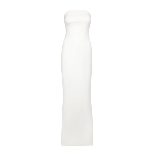 Safiyaa Soshin Ivory Strapless Dress - Safiyaa Dresses - Heavy Crepe Cape Gown - Shop at Coveti