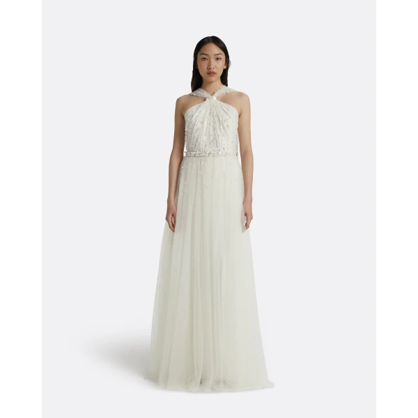 Safiyaa Tabia Ivory Long Dress, view 2