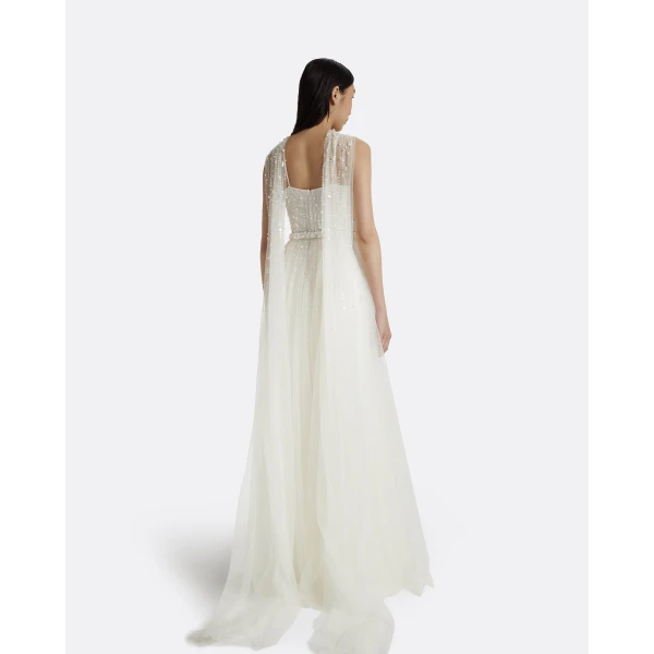 Safiyaa Tabia Ivory Long Dress, view 3