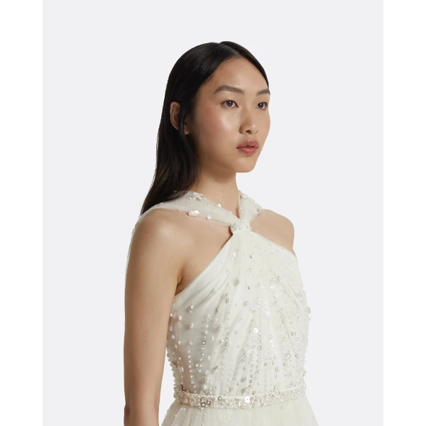 Safiyaa Tabia Ivory Long Dress, view 4