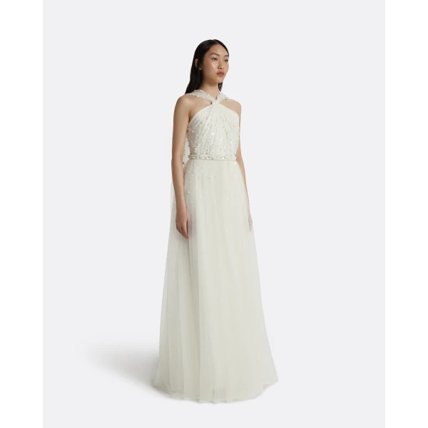 Safiyaa Tabia Ivory Long Dress, view 5