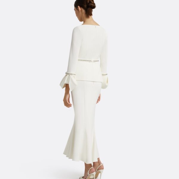 Safiyaa Tottie Ivory Top - Safiyaa Tops - Heavy Crepe Cape Gown - Shop at Coveti