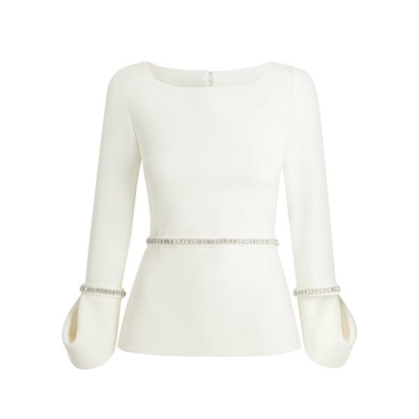 Safiyaa Tottie Ivory Top - Safiyaa Tops - Heavy Crepe Cape Gown - Shop at Coveti