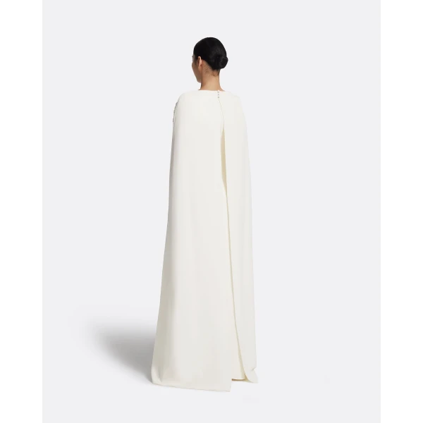 Safiyaa Yuna Long Dress in Ivory with Pearl, view 3
