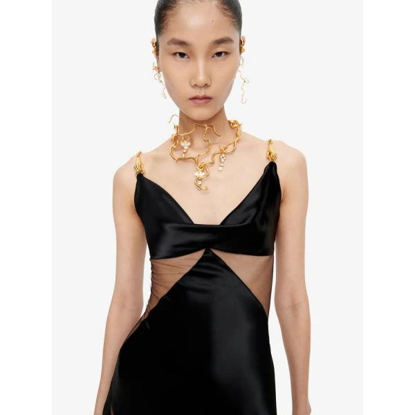 Schiaparelli Bias Cut Jewelled Straps Slip Dress Dresses in Schiaparelli Authentic Luxury Fashion at Coveti