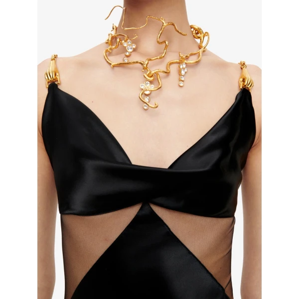 Schiaparelli Bias Cut Jewelled Straps Slip Dress Dresses in Schiaparelli Authentic Luxury Fashion at Coveti