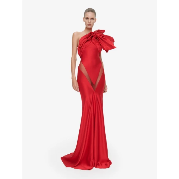 Schiaparelli Long Asymmetrical Backless Dress Dresses in Schiaparelli Authentic Luxury Fashion at Coveti