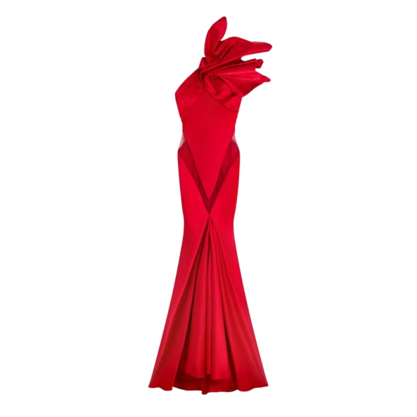 Schiaparelli Long Asymmetrical Backless Dress Dresses in Schiaparelli Authentic Luxury Fashion at Coveti
