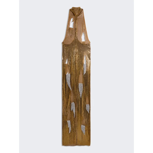 Schiaparelli Metallic Torn Dress Dresses in Schiaparelli Authentic Luxury Fashion at Coveti