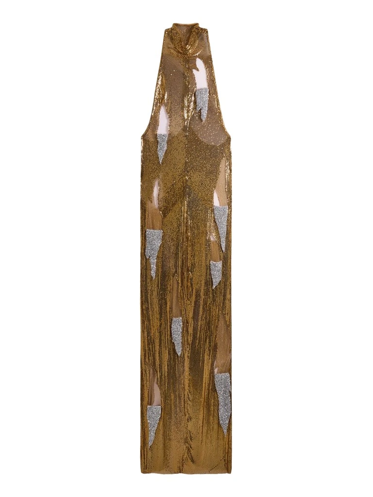 Schiaparelli-Metallic-Torn-Dress75862_nobg Schiaparelli Metallic Torn Dress Dresses in Schiaparelli Authentic Luxury Fashion at Coveti