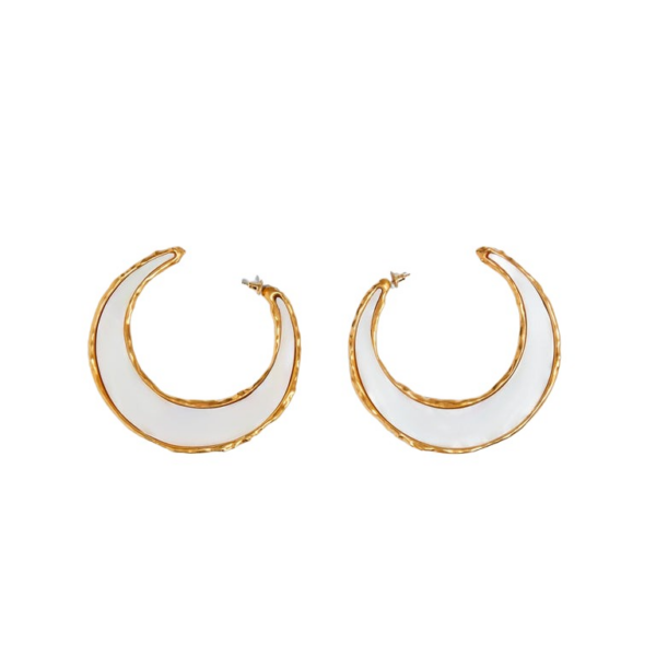 Schiaparelli Mother-Of-Pearl Hoop Earrings