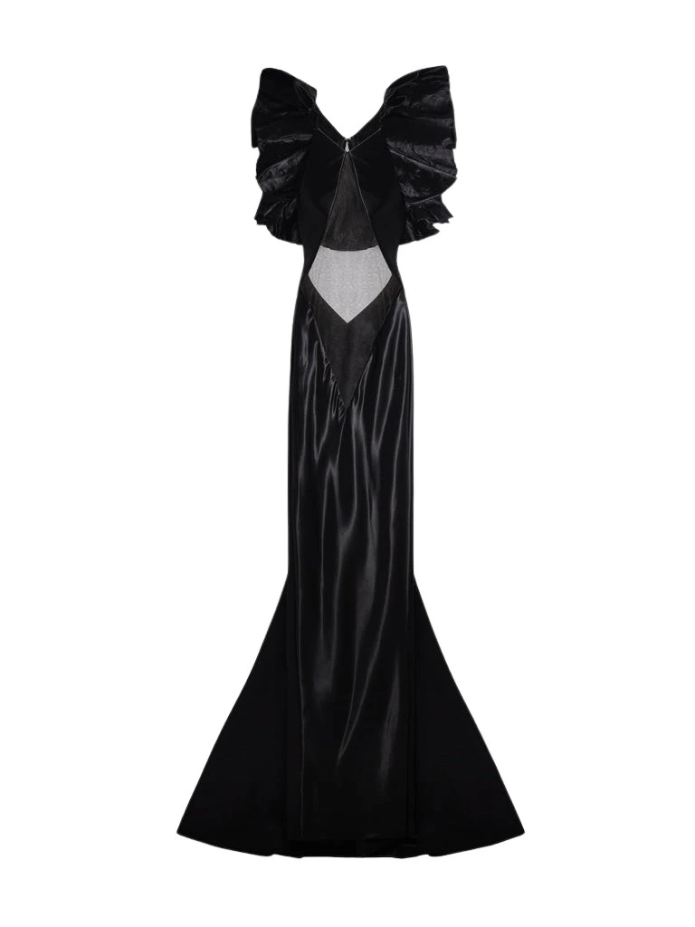 Schiaparelli-Ruffled-Dress99054_nobg Schiaparelli Ruffled Dress Dresses in Schiaparelli Authentic Luxury Fashion at Coveti
