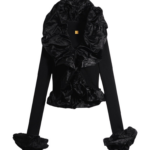 Schiaparelli Sculptural Ruffle Cardigan Knitwear in Schiaparelli Authentic Luxury Fashion at Coveti